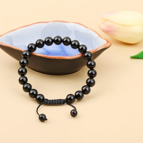 Miniatura 137 de AD Beads Pulseras de piedras preciosas unisex de 0.315 pulgadas (0.315 in), macramé curativo ajustable de 7 a 9 pulgadas Usa esta pulsera