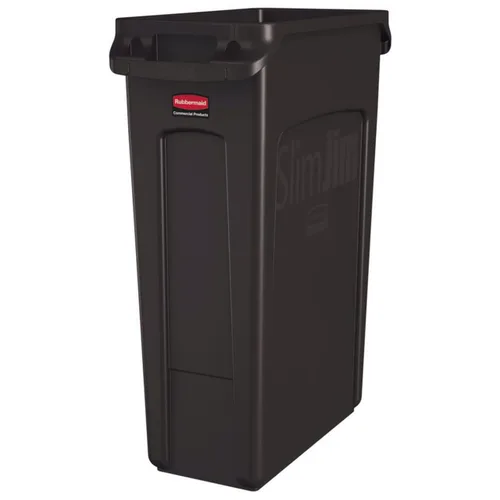 Miniatura 16 de Rubbermaid Commercial Products Slim Jim - Bote de basura con canales de ventilación, 23 galones, azul, para cocina, oficina, espacio de trabajo