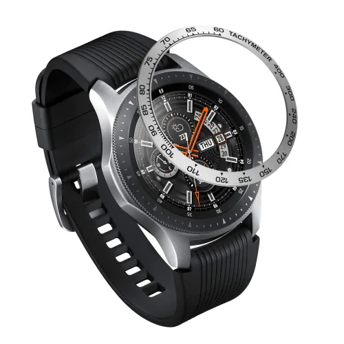 Miniatura 21 de AISPORTS Anillo de bisel compatible con Samsung Galaxy Watch 1.811 in bisel Loop cubierta adhesiva anti arañazos acero inoxidable bisel de metal