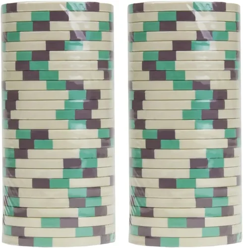 Miniatura 2 de Claysmith Gaming Paquete de 50 fichas de póquer Monaco Club, compuesto de arcilla pesada de 0.48 oz blanco ($1 White)