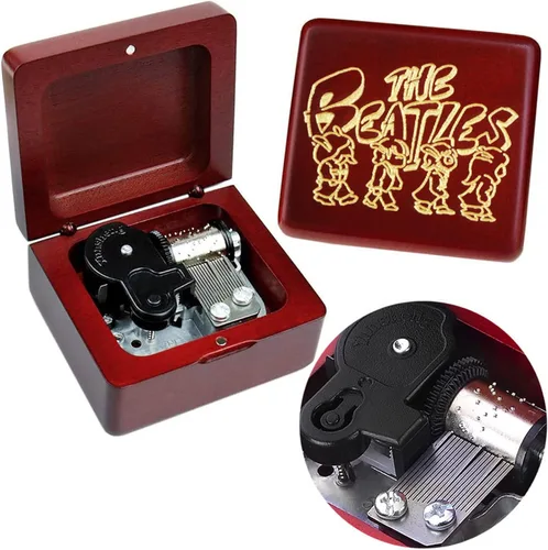 Miniatura 22 de Caja de música Sinzyo con mecanismo de madera tallada clásica, caja musical de regalo para cumpleaños, día de San Valentín, Navidad