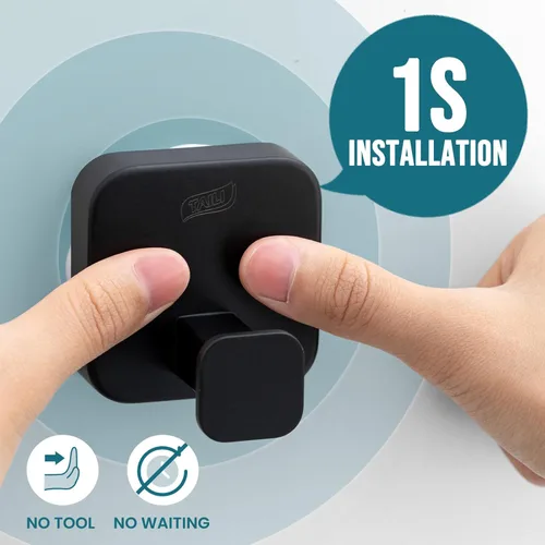 Miniatura 2 de TAILI Gancho grueso de succión de baño de acero inoxidable 304 para toalla, lufa, albornoz, soporte de ventosa fuerte patentado, gancho de pared
