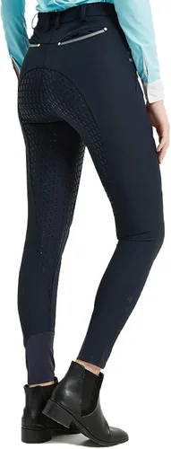 Miniatura 3 de FunRiding Pantalones de montar a caballo con agarre de silicona para mujer Cintura media con visera delantera