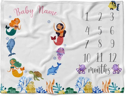 Miniatura 34 de Manta de bebé náutica personalizada, manta de bebé de vida oceánica, manta de bebé océano, manta de bebé con tema oceánico, manta de bebé con Sueños