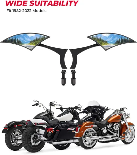 Miniatura 3 de KEMIMOTO Spear Blade - Espejos retrovisores de motocicleta, 1 par de espejos laterales Sportster para Street Glide Electra Glide Softail Dyna Negro