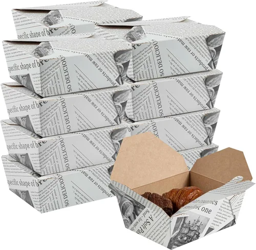 Miniatura 71 de Restaurantware Bio Tek - Cajas para llevar de 30 onzas, 200 loncheras para llevar, cierre de tabulación, resistentes al calor, desechables, de papel