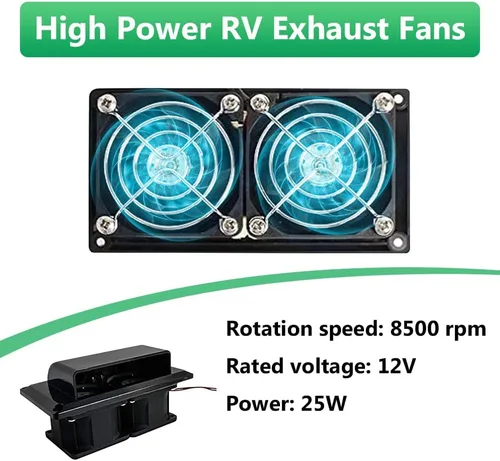 Miniatura 7 de Riloer Extractor de escape, extractor de ventilación de 25 W con interruptor de cadena de válvula de retención antirretorno, ventiladores