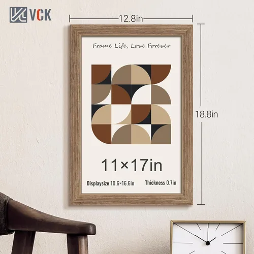 Miniatura 361 de VCK Marcos para póster de madera maciza de 22.375 x 34 pulgadas, marco de fotos A1 negro con montaje en pared, paquete de 3