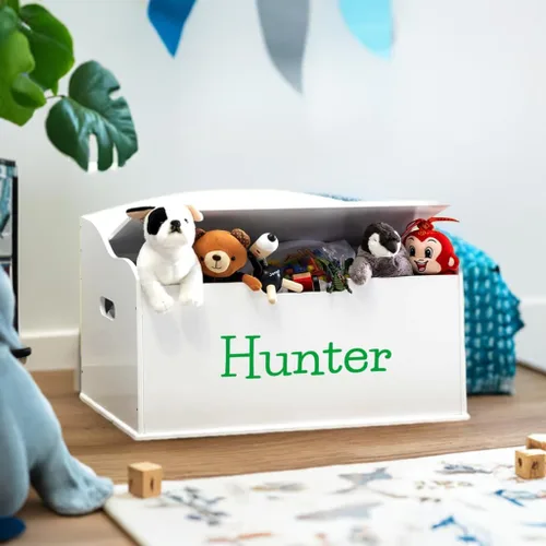 Miniatura 6 de DIBSIES Caja de juguetes personalizada Creative Wonders, serie Signature para niños, 30 x 19.25 x 18 pulgadas, tapa de cierre suave (blanco)