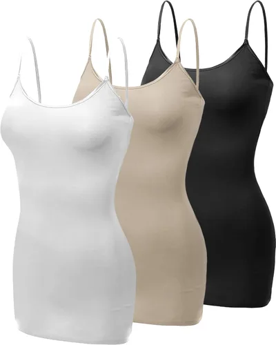 Miniatura 380 de Emmalise Camisola larga casual básica para mujer, con tirantes ajustables, top en capas