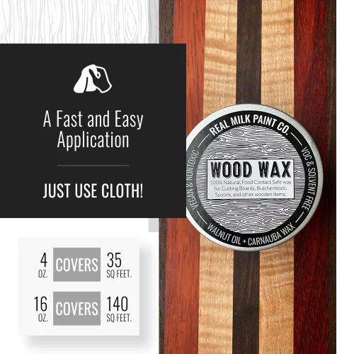 Miniatura 6 de Real Milk Paint, Cera de madera para acabado, muebles sin terminar, tablas de cortar, bloques de carnicero, grado alimenticio, vegano, 4 onzas