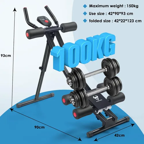 Miniatura 2 de Entrenador Abdominal, Máquina AB Ajustable en Casa o Gimnasio para Entrenamiento de Fuerza del Core, Equipo de Fitness Plegable para Abdominales