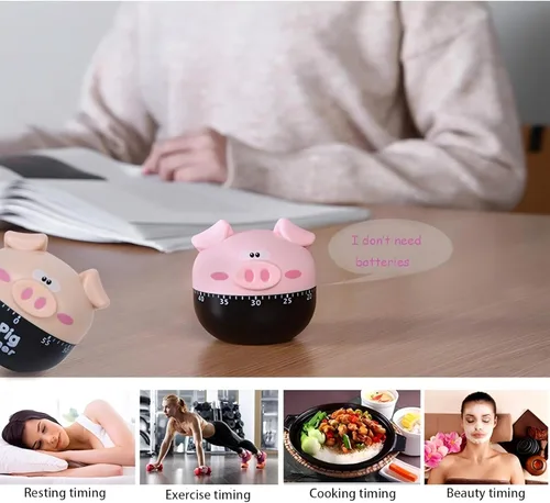 Miniatura 4 de Temporizador de cocina – Bonito temporizador manual de huevos para cocinar y hornear, fácil de usar con diseño elegante, perfecto para chefs
