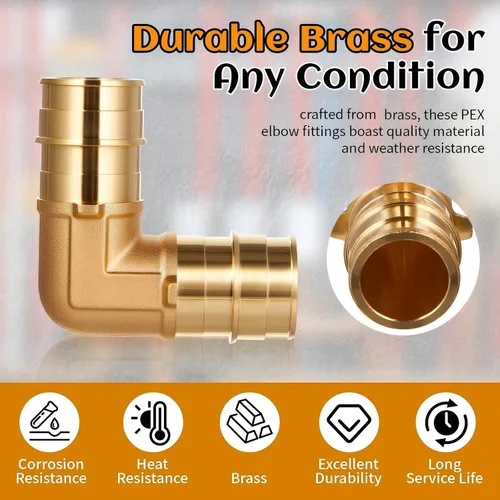 Miniatura 5 de 1 "X 1" Codo de 90 grados Pex A Accesorios de expansión Accesorios de latón Herramienta de crimpado Pex para conexión de tubería de tubería, ASTM
