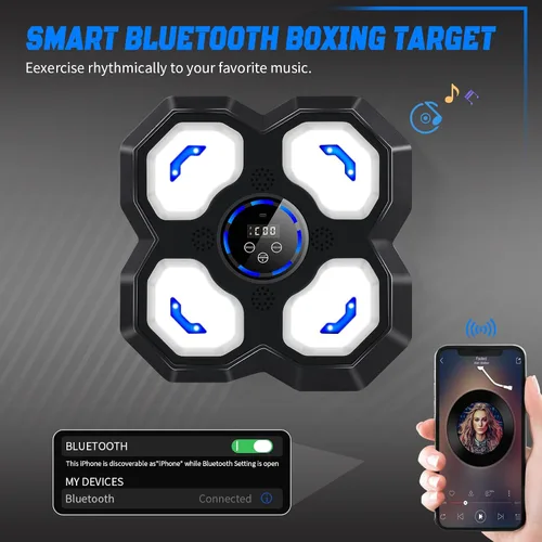 Miniatura 2 de Máquina de Boxeo Musical para Niños y Adolescentes Adultos, Equipo de Entrenamiento con Guantes, Máquina de Entrenamiento Musical de Boxeo Montada
