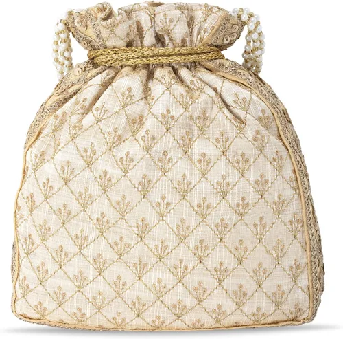 Miniatura 6 de Aheli Potli - Bolsa de regalo para mujer, hecha a mano, de noche, elegante bolso de novia, bolso de moda
