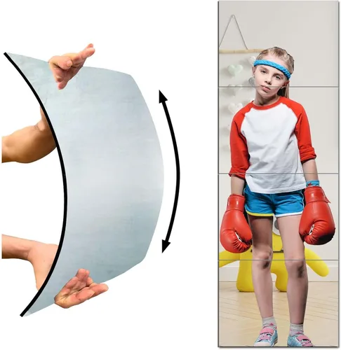 Miniatura 9 de Espejo de Puerta Irrompible de Cuerpo Completo, Espejo de Cuerpo Completo para Niños, Paquete de 4 de 16 x 16 pulgadas, Espejos Largos de Plexiglás