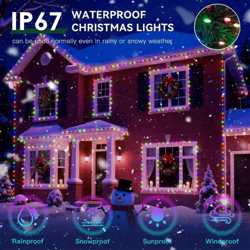 Miniatura 5 de Luces de Navidad para exteriores, 600 LEDs 59.99 m de luces de Navidad para árbol, impermeables IP67, 11 modos, luces festivas cálidas y Cable