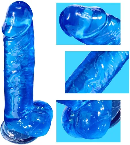 Miniatura 2 de Consolador de Ventosa Azul - Consolador Grande Realista de 8.2 Pulgadas, Juguete Sexual para Adultos con Ventosa, Adecuado para Mujeres/Hombres/Gay