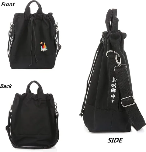 Miniatura 3 de Bolso bandolero de lona para mujer, estilo informal, con bordado de sol