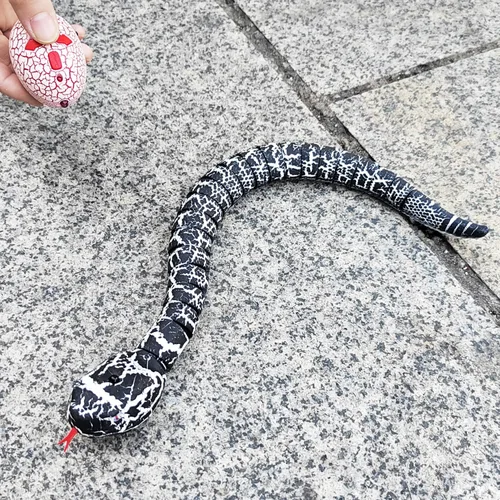 Miniatura 4 de Tipmant Juguete de animal a control remoto realista de serpiente a control remoto para gatear, eléctrico electrónico, funciona con pilas, honrado