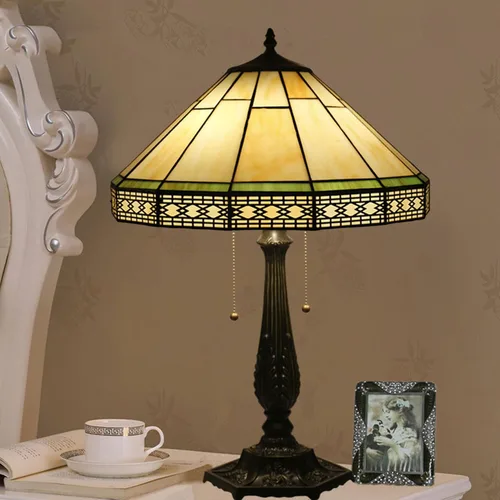 Miniatura 2 de Pantalla de repuesto de 16 pulgadas estilo Tiffany con pantalla amarilla Mission solo con tapa para lámpara de mesa, luz colgante, lámpara de pie