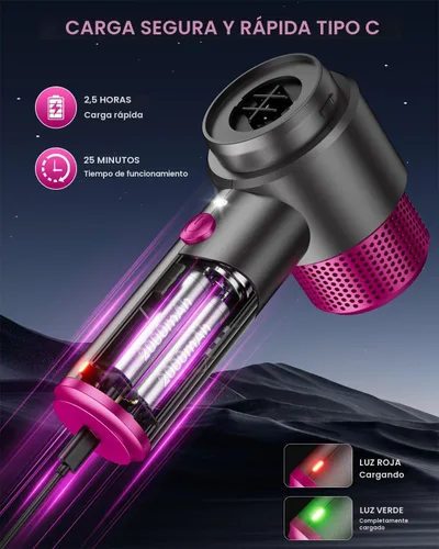 Miniatura 6 de EYYA Aspiradora de Mano Inalámbrica para Automóvil, Aspiradora de Alta Potencia de 15000PA y Soplador de Aire, Mini Aspiradora Portátil 4 en 1