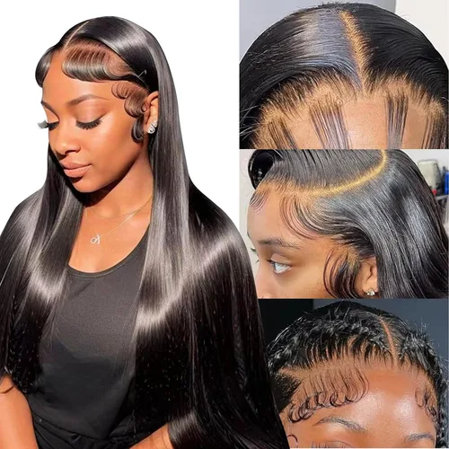 Miniatura 10 de Pelucas de cabello humano ondulado con encaje frontal para mujer, 13 x 4, HD, transparente, sin pegamento, prearrancadas con abuelitos, 150
