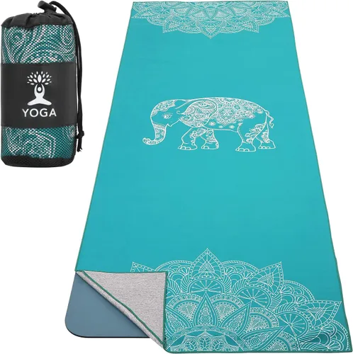 Miniatura 8 de MoKo Toalla de Yoga, Toalla de Yoga Caliente Antideslizante con Patrón de Estampado en Manta Rápido de Secado con Bolsillo en la Esquina