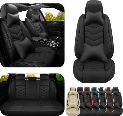 Miniatura 12 de ADERN Fundas de asiento de automóvil para Nissan Altima 2001-2026, funda de asiento de automóvil de piel de napa premium, elegantes fundas de Beige