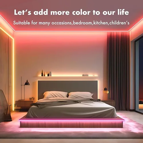 Miniatura 3 de Cuerda de luces LED de neón de 32.8 pies con aplicación/control remoto, diseño flexible de bricolaje, luces de neón de sincronización de música