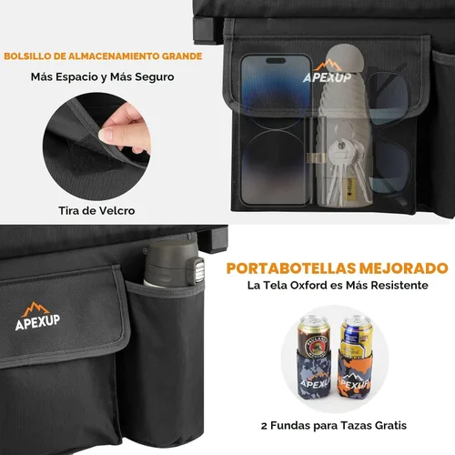 Miniatura 3 de APEXUP Asientos de estadio con soporte trasero, asiento portátil para gradas con bolsillo grande y soporte para tazas, silla ancha para estadio
