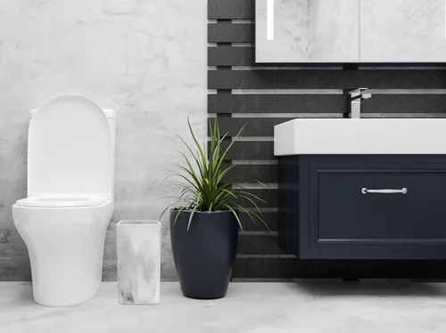 Miniatura 5 de Essentra Home Papelera rectangular de mármol para oficina en casa, dormitorio, baño, cocina, 2.4 galones, capacidad de 9 litros, cabe en espacios