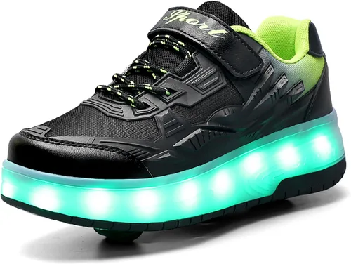 Miniatura 7 de Patines de Ruedas para Niños - Zapatos de Patines de Ruedas - Zapatillas 2 en 1 Zapatos de Patines Adecuados para Deportes al Aire Libre Comienza
