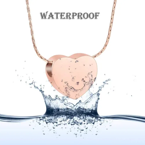 Miniatura 48 de constantlife Joyería de cremación para cenizas – Colgante de corazón conmemorativo collar de urna conmemorativa soporte para cenizas de acero