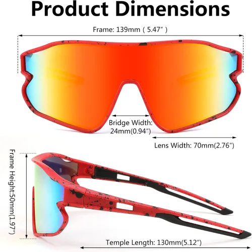 Miniatura 6 de FEISEDY Gafas de sol unisex para jóvenes, gafas de sol de béisbol y tenis, UV400 deportivas para niños y niñas, pantallas de ciclismo B4064