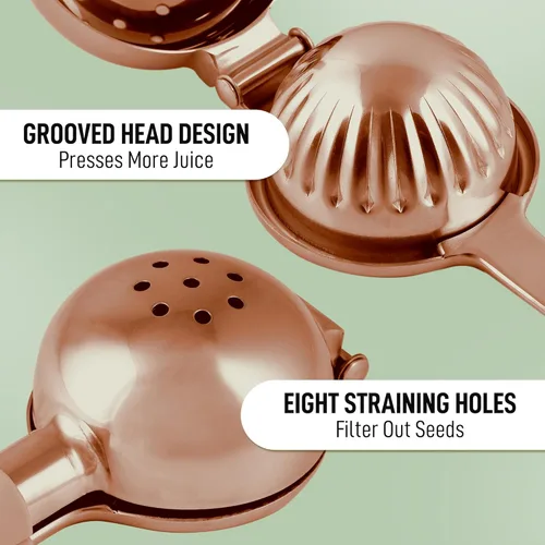 Miniatura 6 de Zulay - Exprimidor de limón extra grande de acero inoxidable, fácil de apretar y resistente, exprimidor de limón, exprimidor ergonómico de cítricos