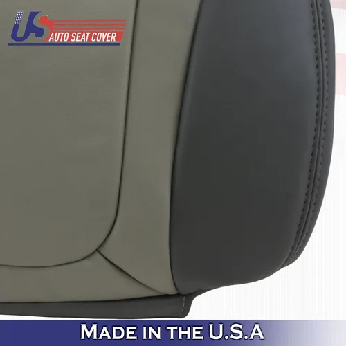 Miniatura 2 de U.S.AutoSeat- Funda compatible con Chevy Trailblazer 2002 a 2004, parte inferior delantera de piel, 2 tonos, gris