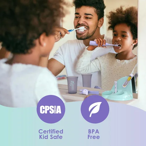 Miniatura 5 de Brusheez Juego de Cepillo de Dientes Eléctrico para Niños - Seguro y Eficaz para Edades de 3+ - Probado y Aprobado por Padres con Cerdas Suaves, 2
