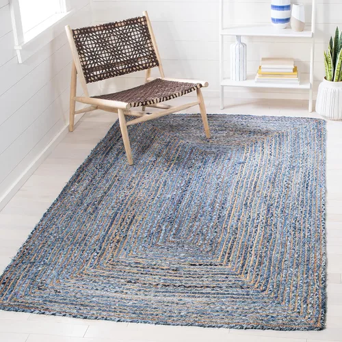 Miniatura 23 de SAFAVIEH Alfombra 8x10 - Colección Cape Cod - Grande - Beige y Multi, Jute y Algodón Hecho a Mano, Diseño Trenzado Tejido (CAP202B)