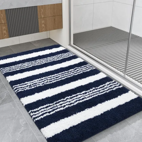 Miniatura 12 de LOCHAS Alfombras largas de baño, alfombra de baño grande de 24 x 70 pulgadas, antideslizante, absorbente, lavable, alfombra de baño de microfibra