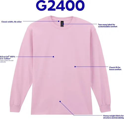 Miniatura 175 de Gildan - Camiseta de manga larga de algodón ultra estilo G2400 para adultos, paquete múltiple