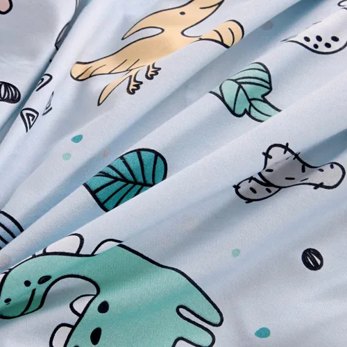 Miniatura 4 de Juego de sábanas suaves y fundas de almohada para cama Dnio, 2 piezas, sábanas para niños con estampado de dinosaurios tamaño individual 2 piezas