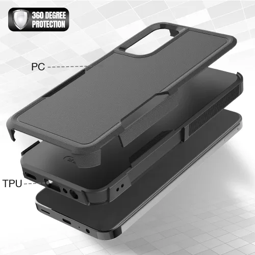 Miniatura 3 de Funda para Samsung Galaxy A15 5G: Funda protectora de doble capa resistente de servicio pesado para teléfono celular a prueba de golpes rugosa