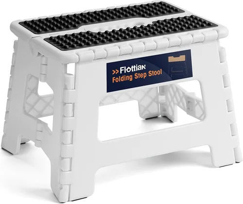 Miniatura 15 de Flottian Taburete plegable de 9 pulgadas para adultos y niños con capacidad para hasta 300 libras, taburetes plegables antideslizantes con asa