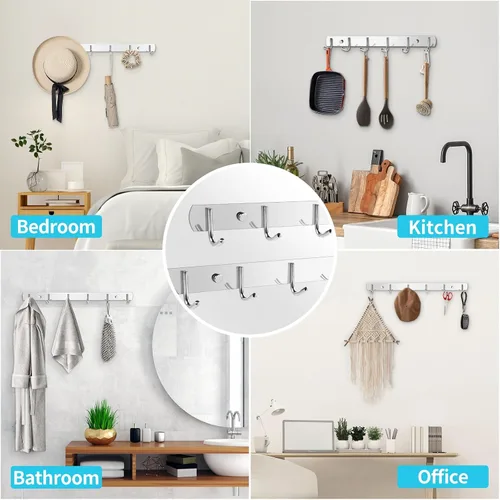 Miniatura 2 de Ganchos de Pared para Abrigos, (Paquete de 2) Perchero de Pared para Sombreros, Ganchos Simples para Toallas