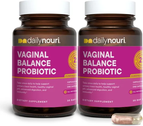 Daily Nouri Probióticos para mujeres | Salud vaginal + apoyo del tracto urinario | pH vaginal y equilibrio del microbioma | 5 cepas clínicamente