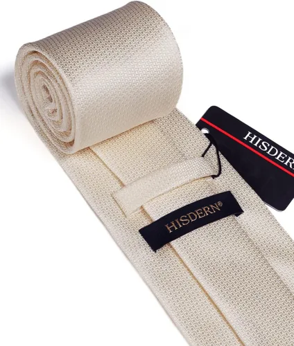 Miniatura 106 de HISDERN Conjunto de corbata a cuadros a cuadros pañuelo tejido clásico formal para hombre corbata y bolsillo cuadrado