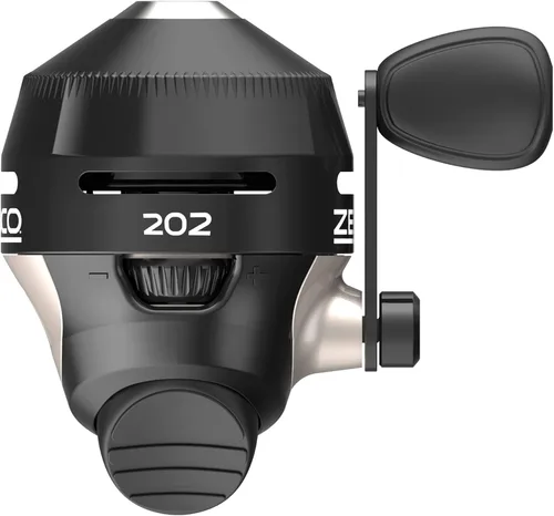 Zebco 202 Spincast - Carrete de pesca, recuperación a mano derecha, engranajes duraderos totalmente metálicos, pin de recogida de acero inoxidable,