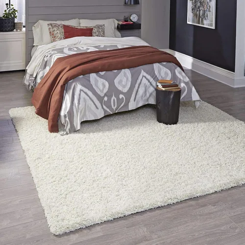 Miniatura 48 de Unique Loom Zuniga Solid Shag Collection alfombra moderna de felpa negra de área (7' 0 x 10' 0)